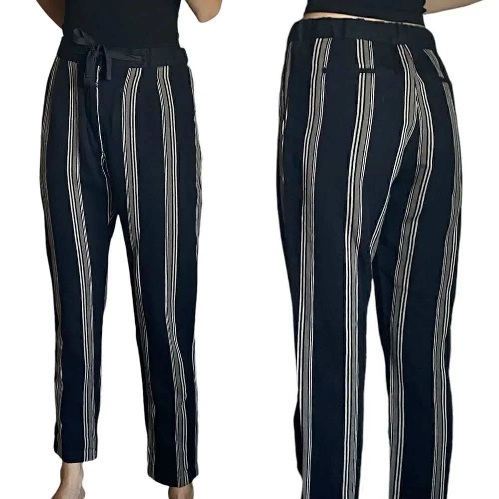 NWT Closed Vigo Blue Dress Pants Stripped Straight Leg Size 28